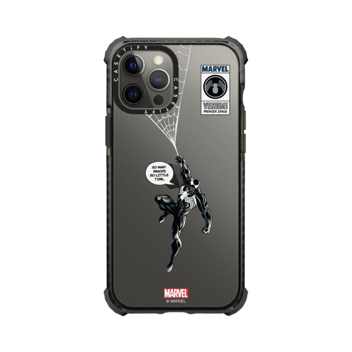 케이스티파이 x 마블 아이폰 베놈 행잉 울트라 임팩트 범퍼 케이스 클리어 글로시 블랙(Casetify x Marvel iPhone Venom Hanging Ultra Impact Bumper Case Clear Glossy Black) - 4