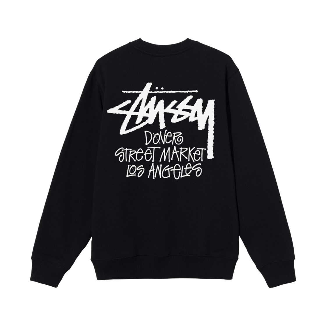 스투시 스탁 도버 스트리트 마켓 LA 크루넥 블랙(Stussy Stock DSM Los Angeles Crew Black)