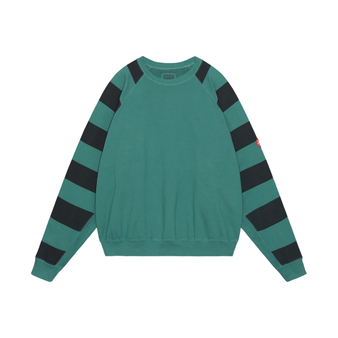 카브엠트 오버다이 스트라이프 슬리브 빅 크루넥 그린 - 23FW(Cav Empt Overdye Stripe Sleeve Big Crew Neck Green - 23FW) - 1