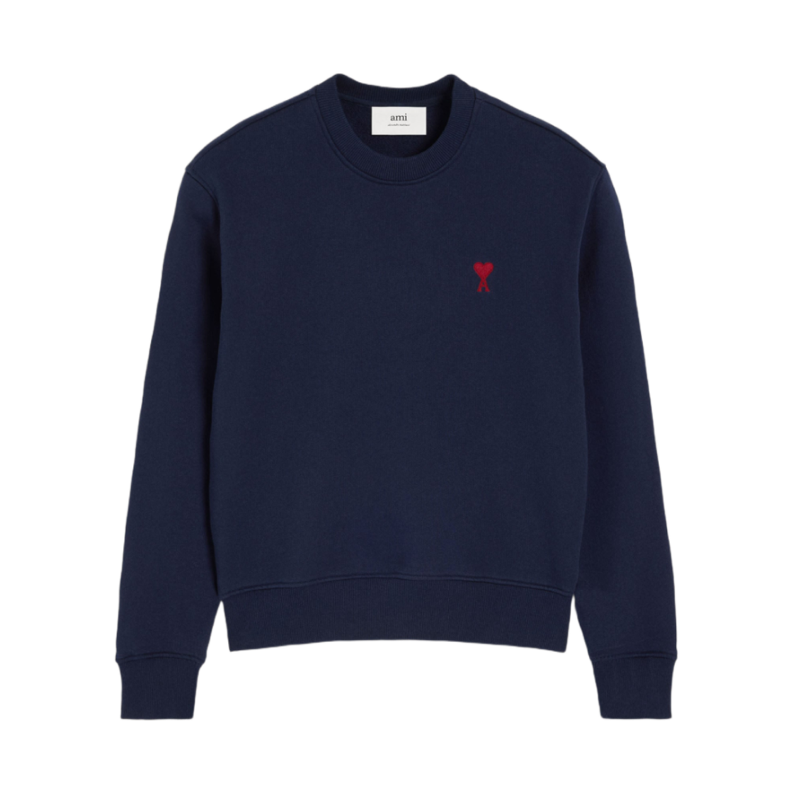 아미 스몰 하트 로고 코튼 스웨트셔츠 네이비(AMI de Coeur Cotton Sweatshirt Navy)