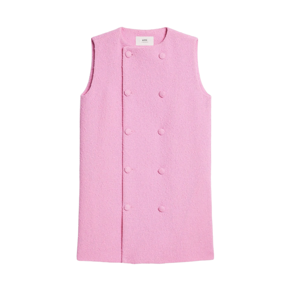 (W) 아미 더블 브레스티드 숏 드레스 캔디 핑크((W) AMI Double Breasted Short Dress Candy Pink) - 1