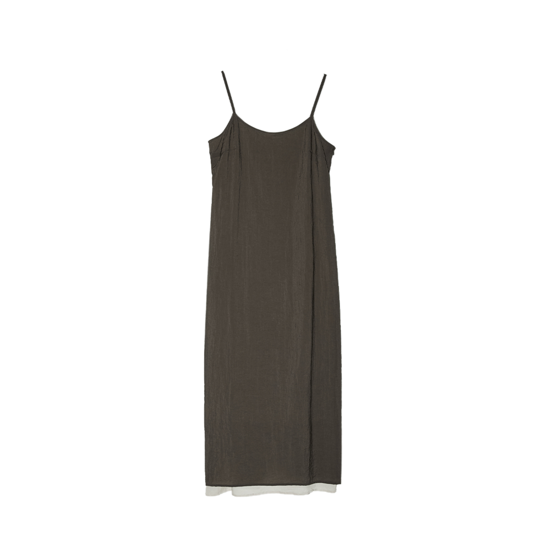 BESUOP005BR Enor Women Slit Layered Sleeveless Dress Brown