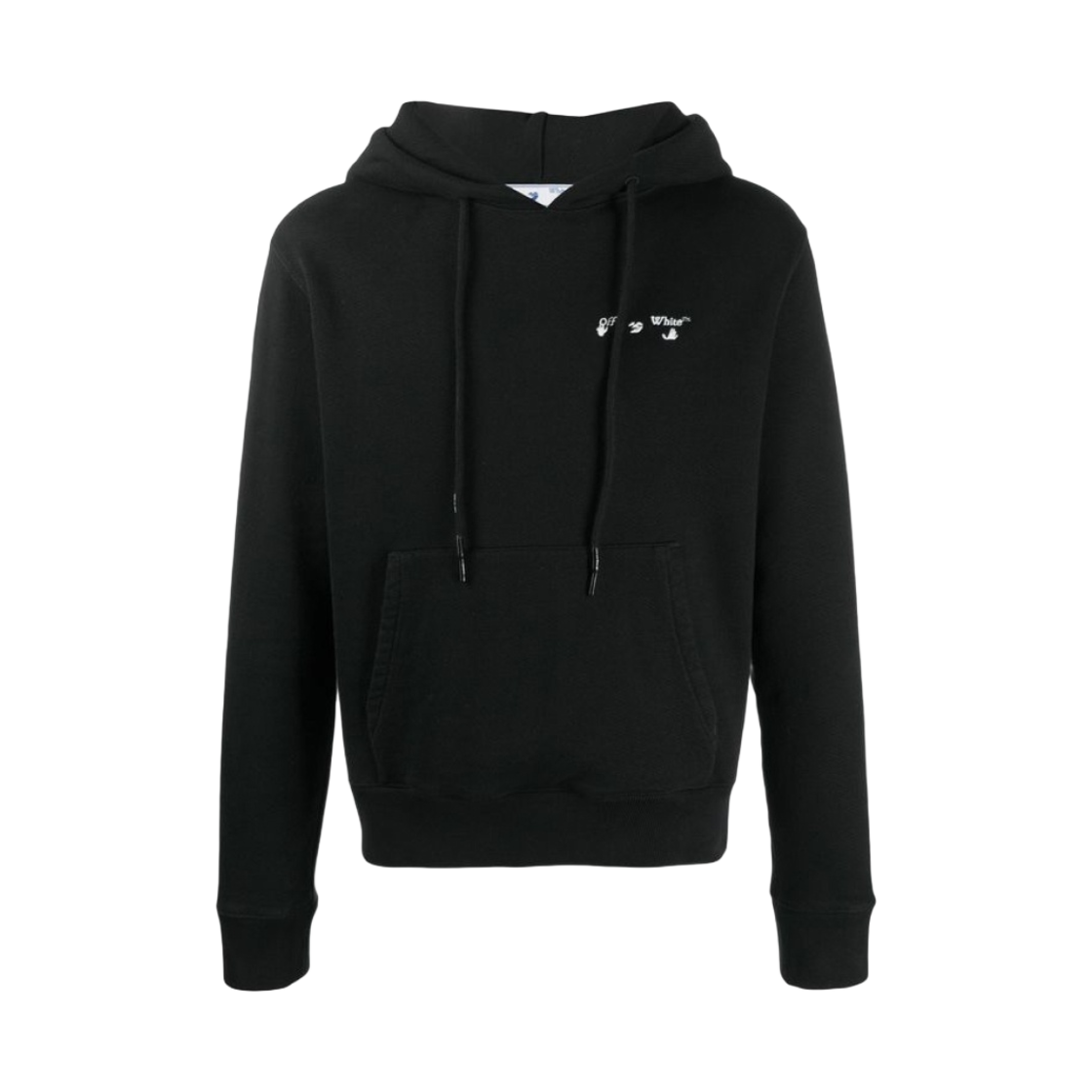 OMBB034R21FLE0011001 Off-White Logo Slim Hoodie Black - 대표 이미지 #1