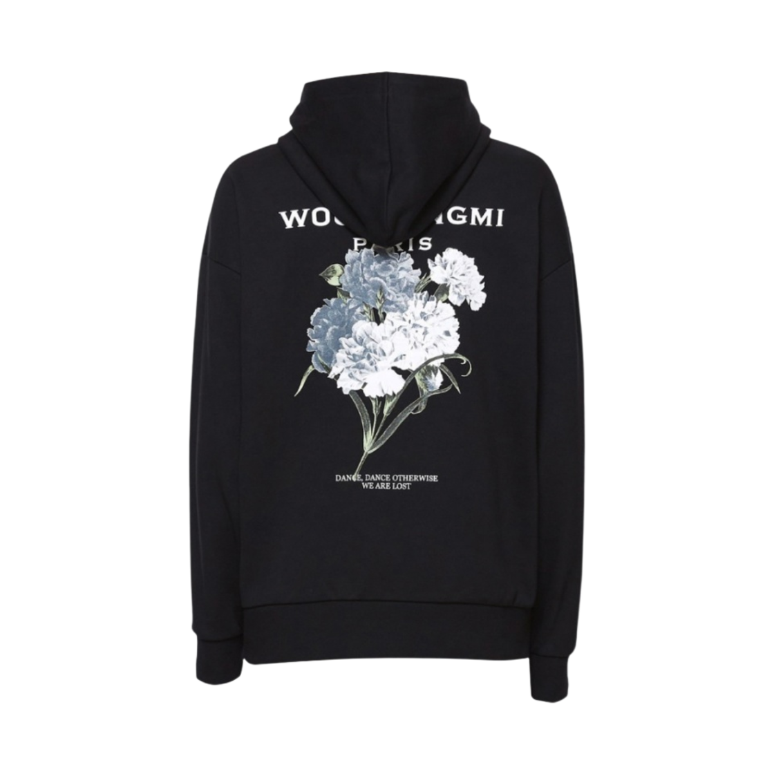 우영미 플라워 프린트 백로고 후드 블랙 - 21SS(Wooyoungmi Flower Print Back Logo Hoodie Black - 21SS)