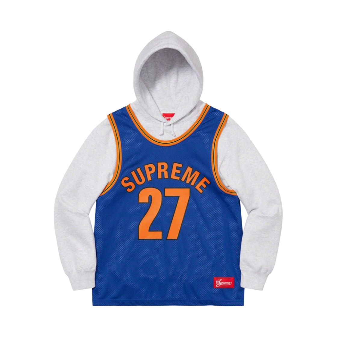 슈프림 베스킷볼 저지 후드 스웨트셔츠 애쉬 그레이 - 21SS(Supreme Basketball Jersey Hooded Sweatshirt Ash Grey - 21SS) - 1