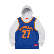 Supreme Basketball Jersey Hooded Sweatshirt Ash Grey - 21SS
