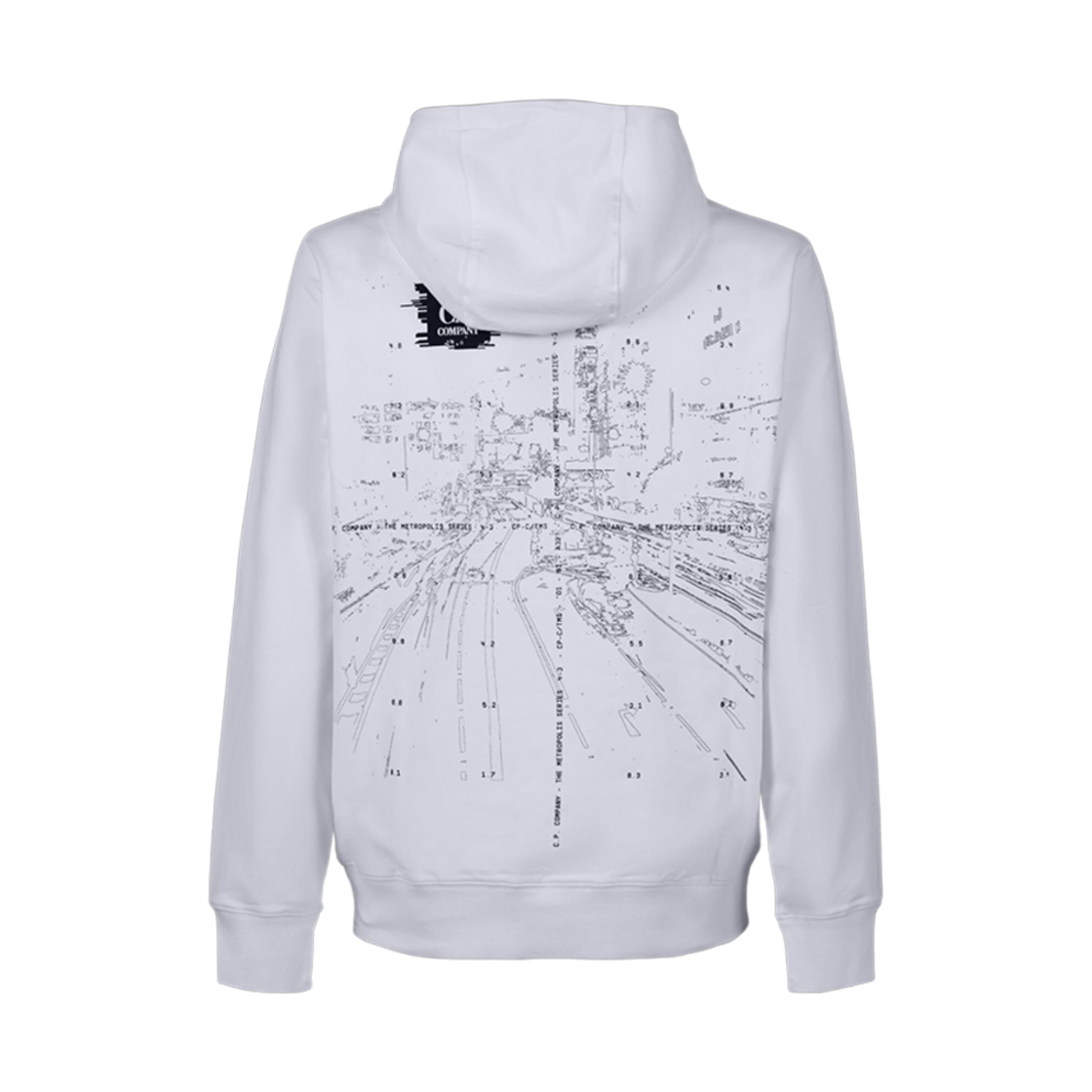 C.P. 컴퍼니 메트로폴리스 시리즈 스트레치 플리스 프린티드 후드 화이트 - 23FW(C.P. Company Metropolis Series Stretch Fleece Printed Hoodie White - 23FW) - 3