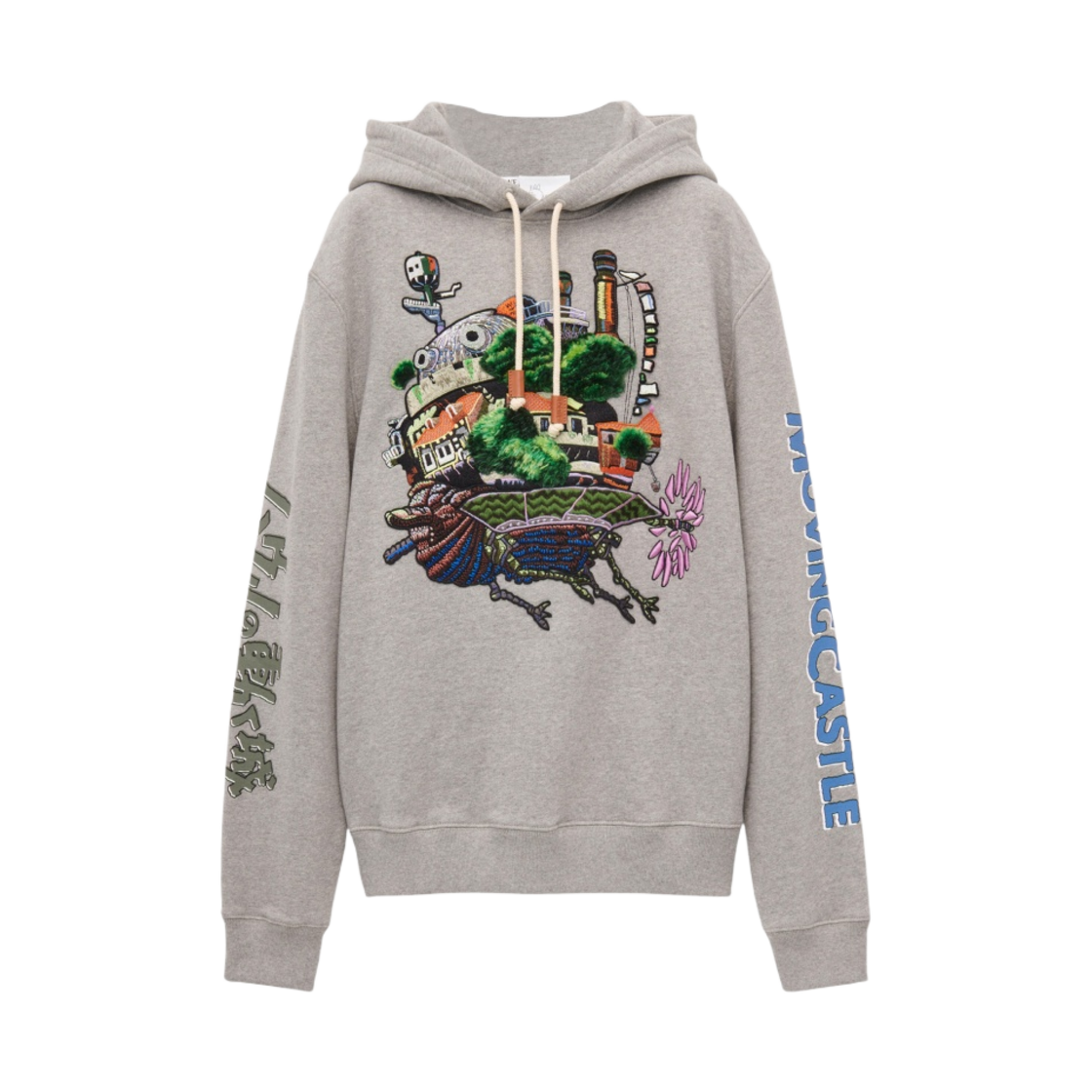 로에베 x 하울의 움직이는 성 무빙 캐슬 자수 코튼 후드 그레이(Loewe x Howl's Moving Castle Moving Castle Embroidered Hoodie in Cotton Grey) - 1