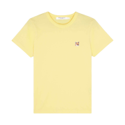 (W) Maison Kitsune Fox Head Patch Classic T-Shirt Soft Yellow