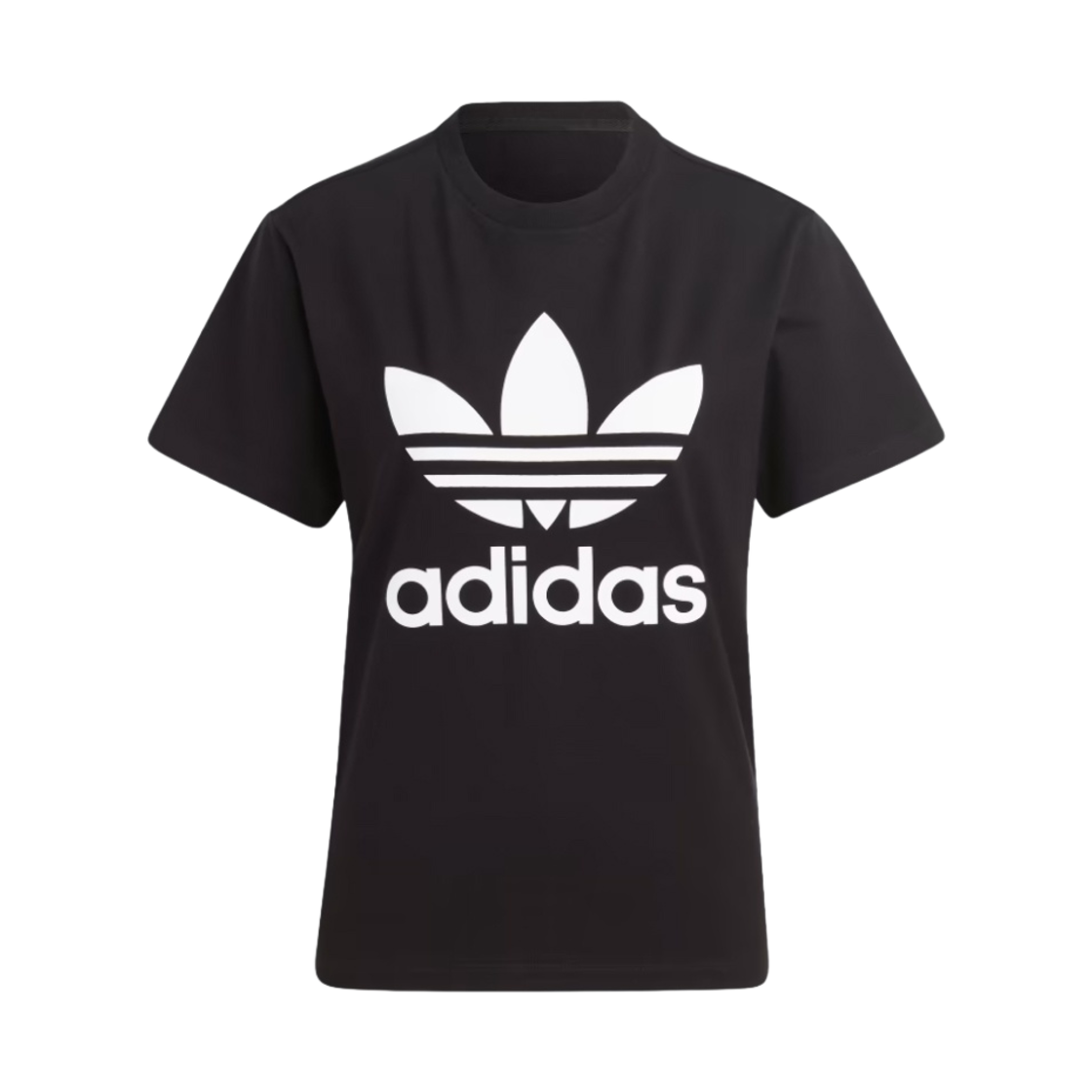 (W) 아디다스 아디컬러 클래식 트레포일 티셔츠 블랙 - KR 사이즈((W) Adidas Adicolor Classics Trefoil T-Shirt Black - KR Sizing) - 1