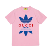 Gucci x Adidas Cotton Jersey T-Shirt Light Pink