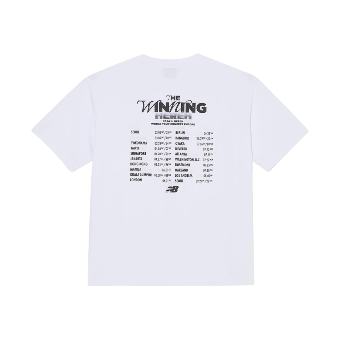 뉴발란스 x 아이유 월드투어 티셔츠 화이트(New Balance x IU World Tour T-Shirt White)