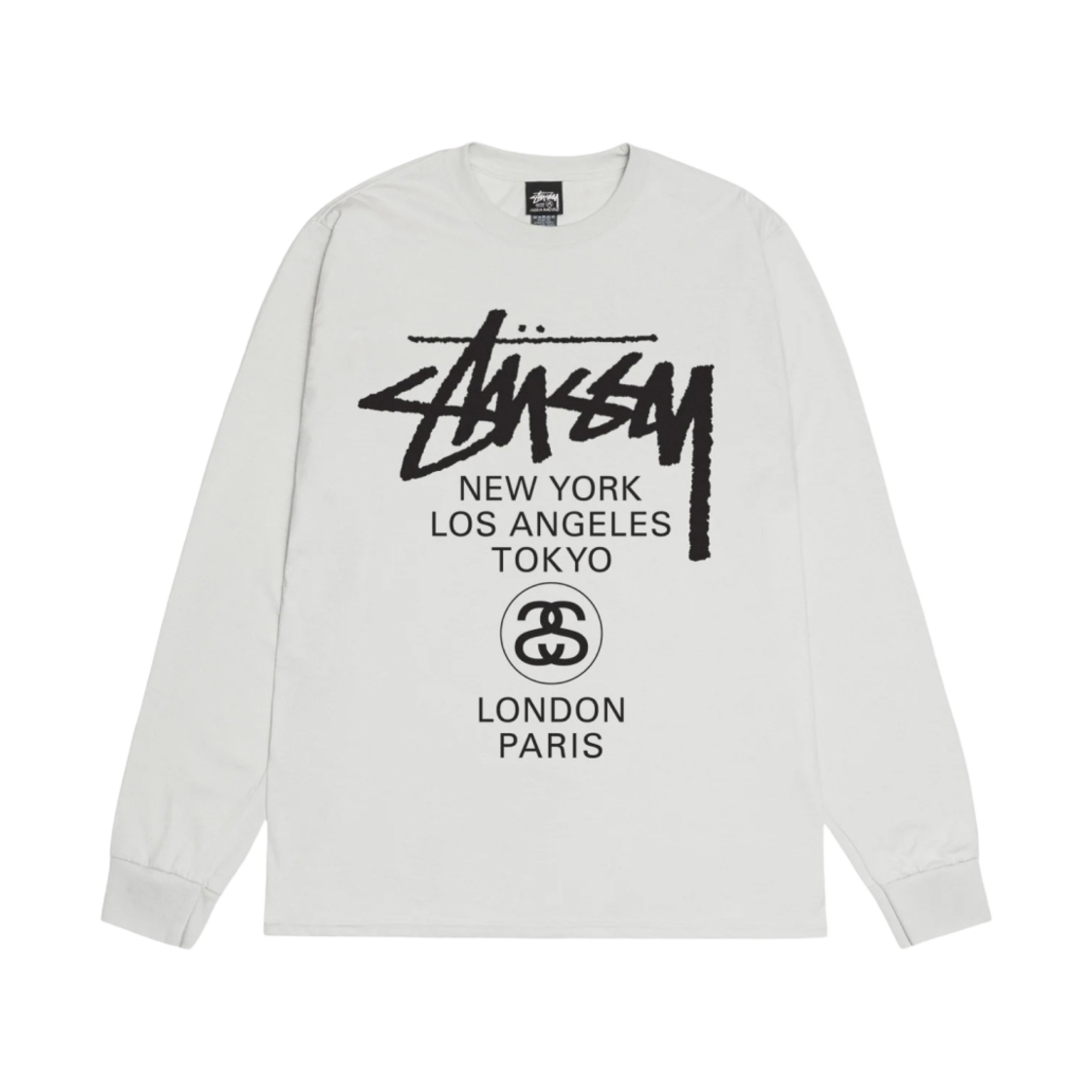 스투시 월드투어 롱슬리브 티셔츠 포그 2024(Stussy World Tour LS T-Shirt Fog 2024)