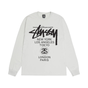 Stussy World Tour LS T-Shirt Fog 2024