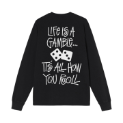 Stussy Life Is A Gamble Pigment Dyed LS T-Shirt Black