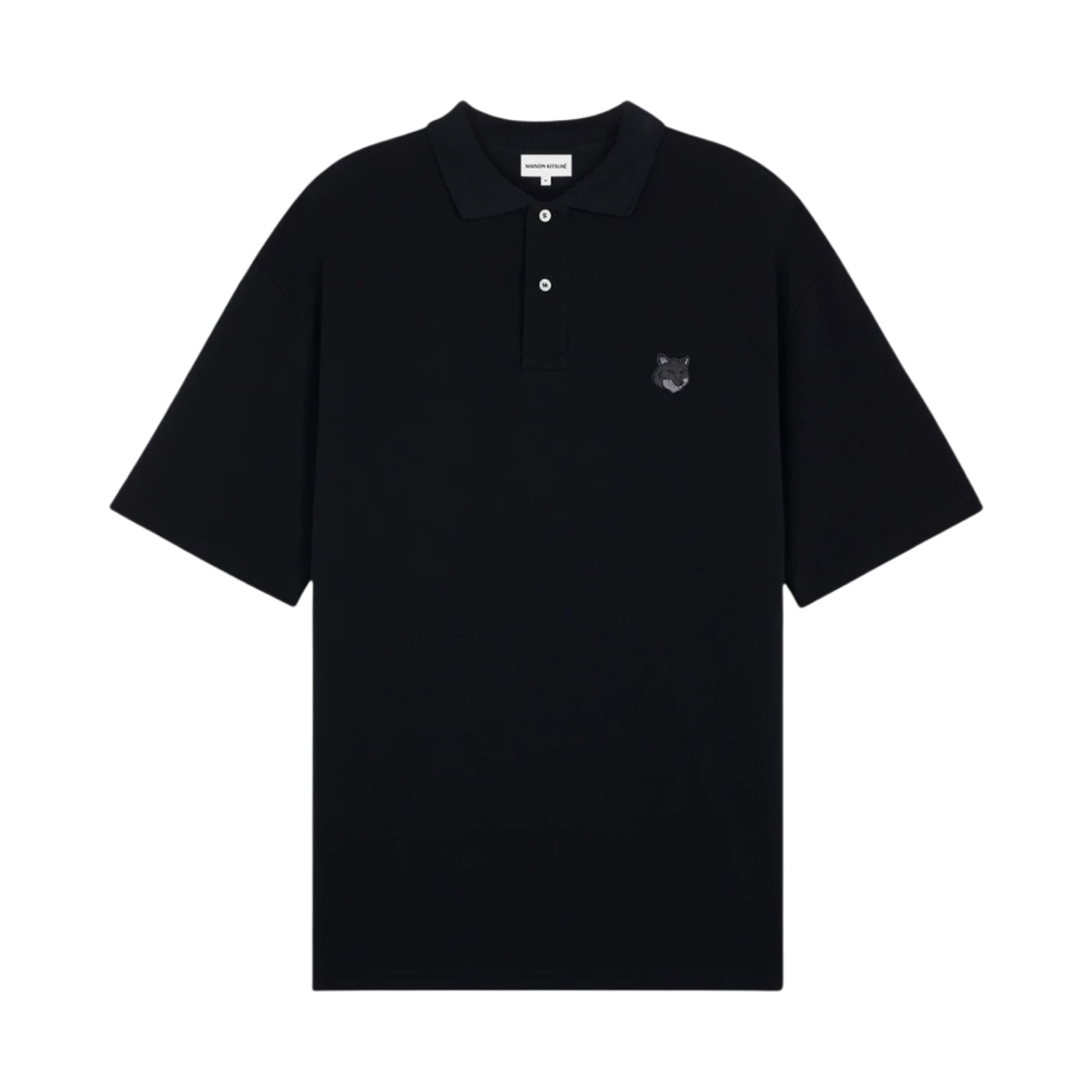 메종 키츠네 볼드 폭스 헤드 패치 컴포트 폴로 블랙(Maison Kitsune Bold Fox Head Patch Comfort Polo Black)