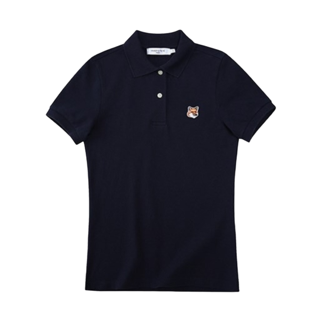(W) 메종 키츠네 폭스 헤드 패치 클래식 폴로 네이비((W) Maison Kitsune Fox Head Patch Classic Polo Navy) - 1