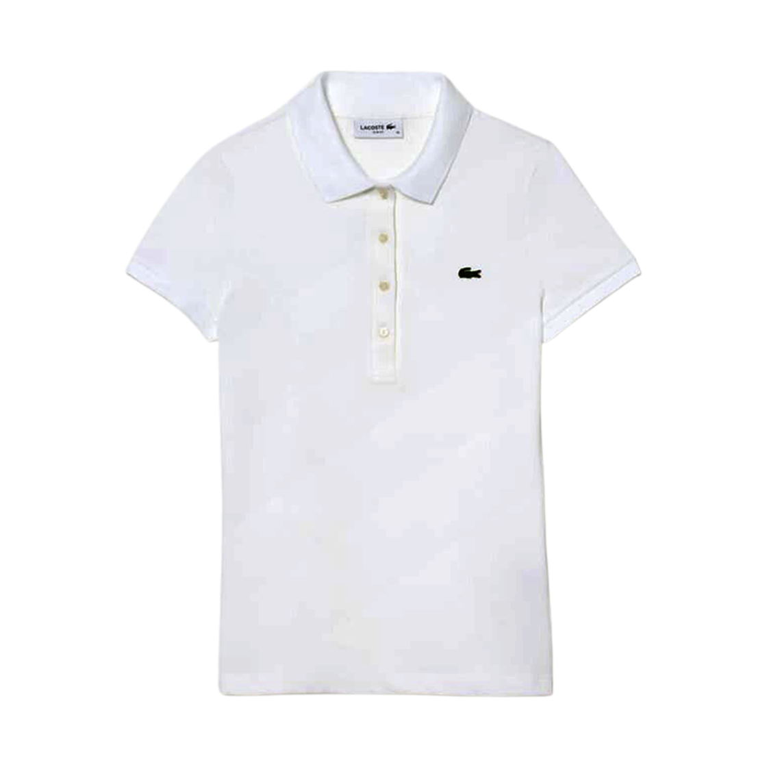 (W) 라코스테 슬림핏 코튼 폴로 화이트((W) Lacoste Slim-Fit Cotton Polo White) - 1
