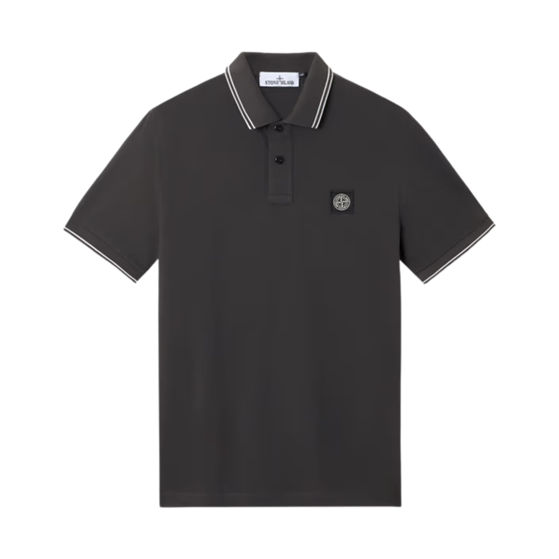 K1S1522002-SCS0018-V0065 Stone Island 22002SC Organic Cotton Elastane Pique Slim Fit Polo Shirt Charcoal Grey - 25SS