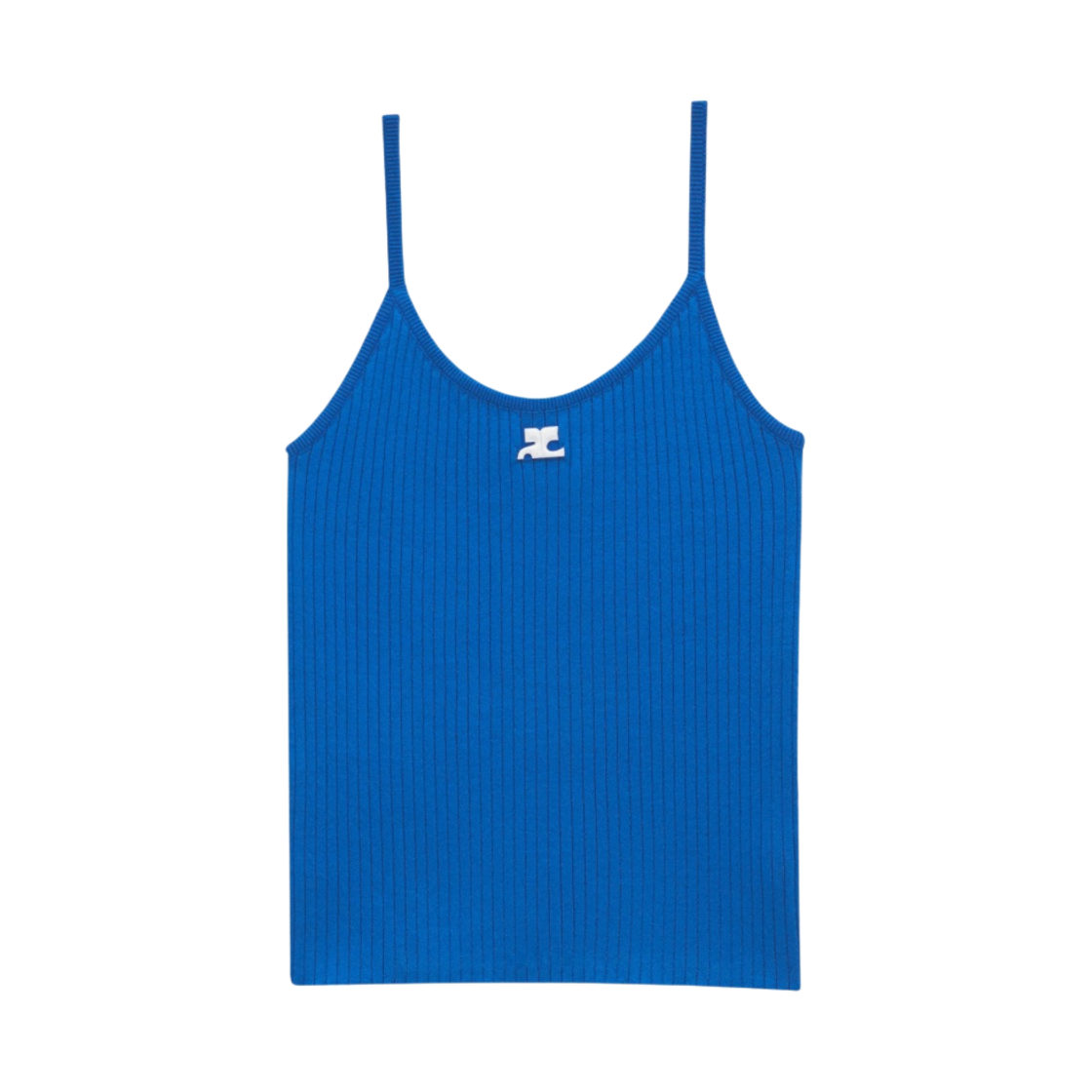(W) 꾸레쥬 리에디션 니트 탱크탑 블루((W) Courreges Reedition Knit Tank Top Blue) - 1