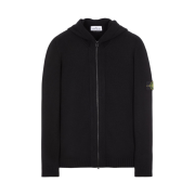 Stone Island 509A3 Lambswool Hooded Cardigan Knit Black - 22FW