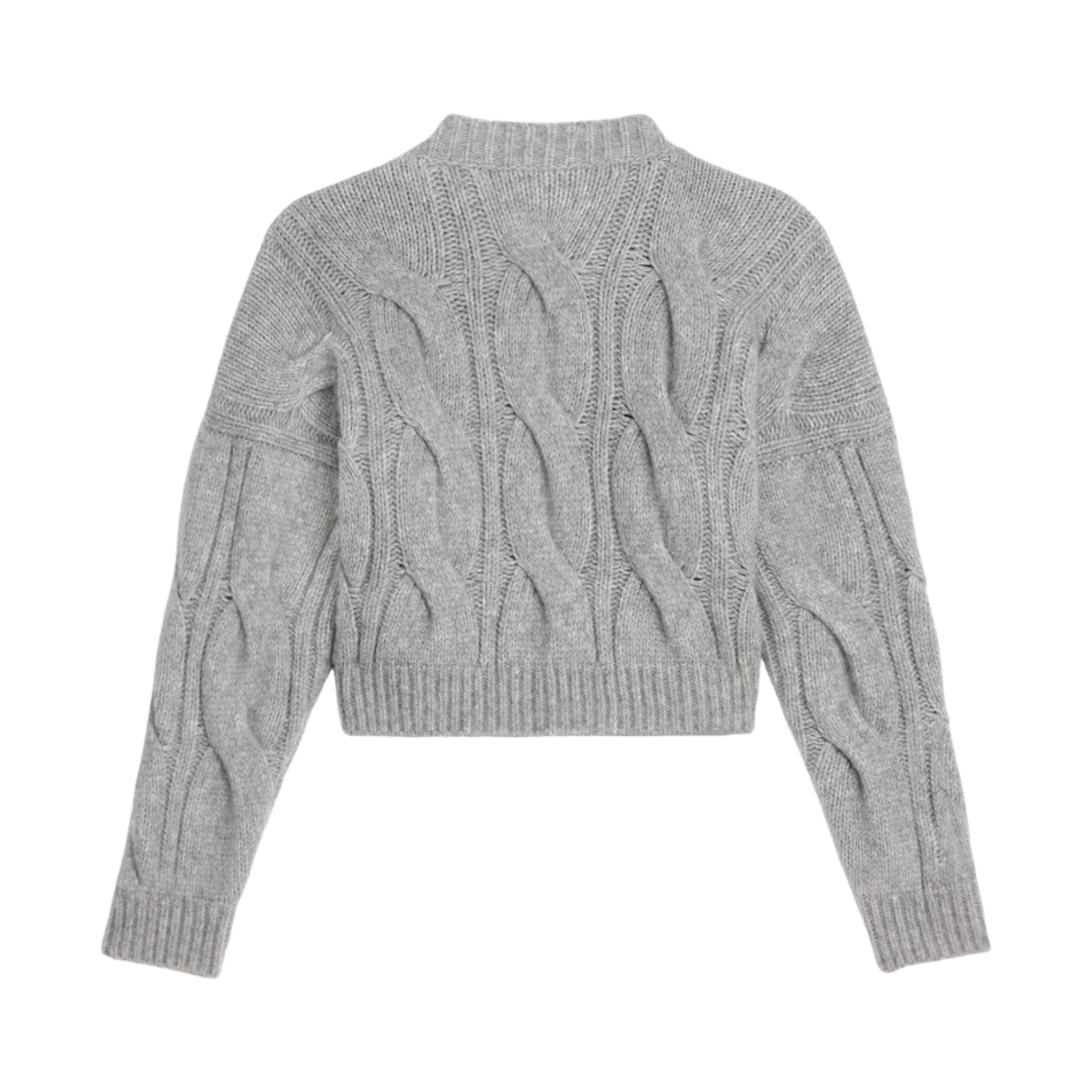 (W) 셀린느 케이블 니트 캐시미어 실크 브이넥 스웨터 라이트 그레이((W) Celine V-Neck Sweater in Cable Knit Cashmere and Silk Light Grey) - 2