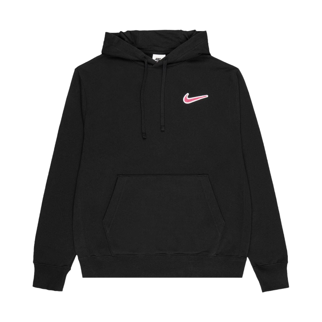 나이키 클럽 프렌치 테리 풀오버 후드 블랙 핑크시클 - 아시아(Nike Club French Terry Pullover Hoodie Black Pinksicle - Asia)