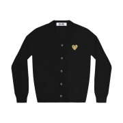Play Comme des Garcons Gold Heart Knit Cardigan Black