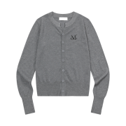 MUCENT Marais 7 Button Crop Henry Neck Cardigan Gray