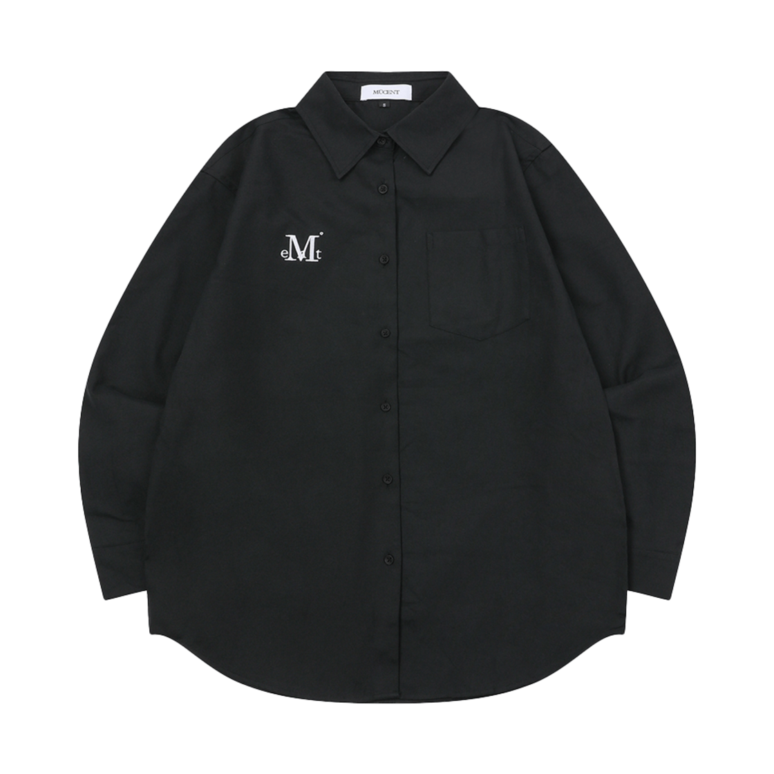 P00000WF_02 MUCENT Roson Classic Round Cuff Loose Fit Shirt Black