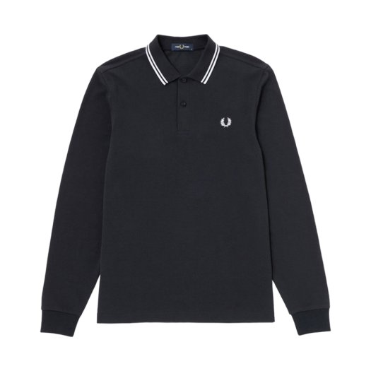 AFPM2433636-238 Fred Perry Long Sleeve Twin Tipped Fred Perry Shirt Navy