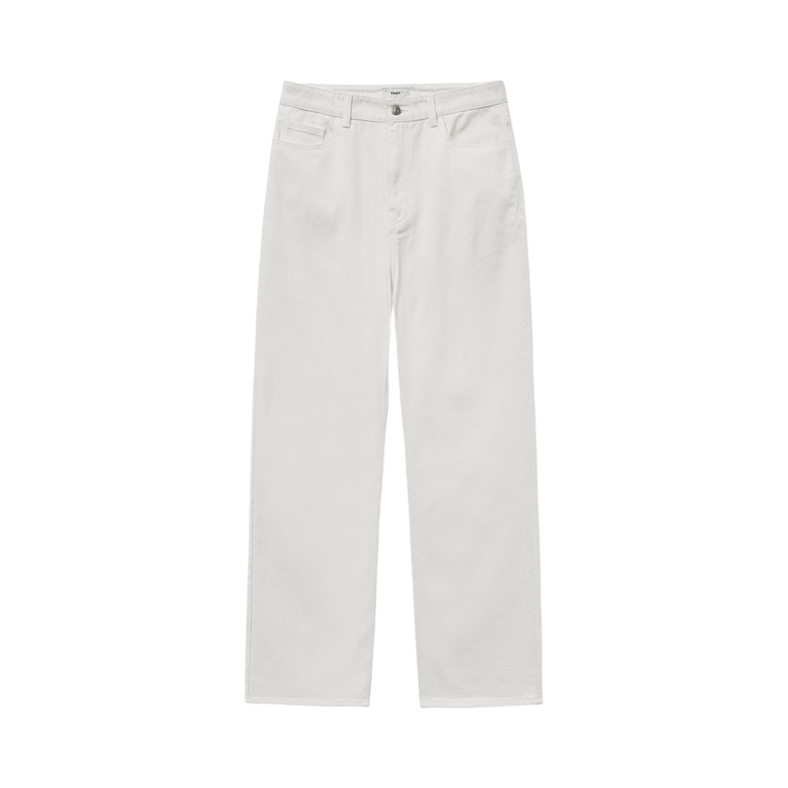 티엔지티 오프화이트 세미 와이드 스트레이트핏 데님 팬츠