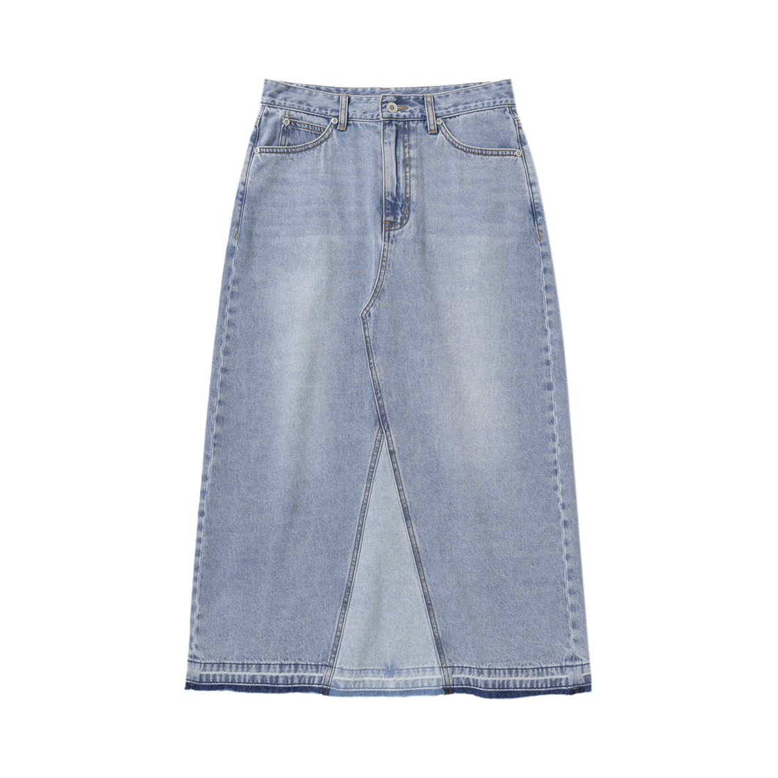 UB2534SK440MLI Uniform Bridge Denim Maxi Skirt Womens Light Indigo