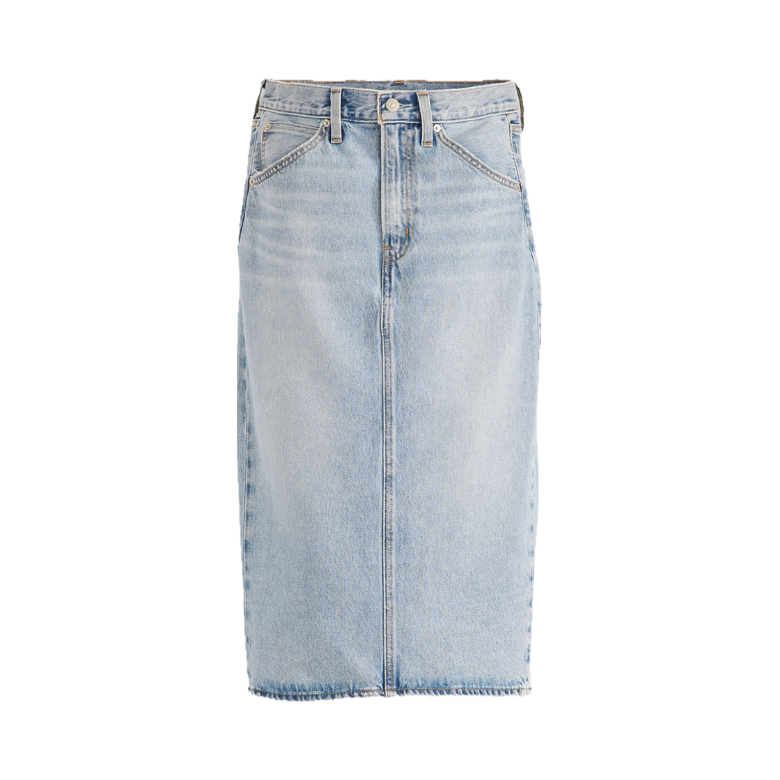 리바이스 우먼 하이라이즈 슬릿 스커트 라이트 인디고