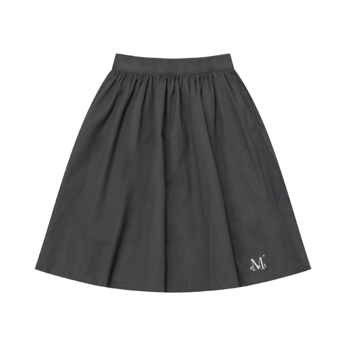 무센트 피카 뒷밴딩 플레어 스커트 차콜