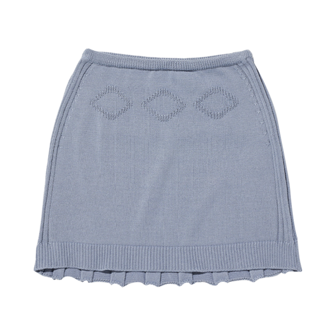 (W) 미스치프 롬버스 니트 스커트 그레이쉬 블루((W) Mischief Rhombus Knit Skirt Greyish Blue)