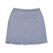 (W) Mischief Rhombus Knit Skirt Greyish Blue