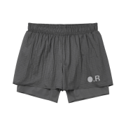 Optimistic Runners Glossy Ripstop Shorts Metallic Grey