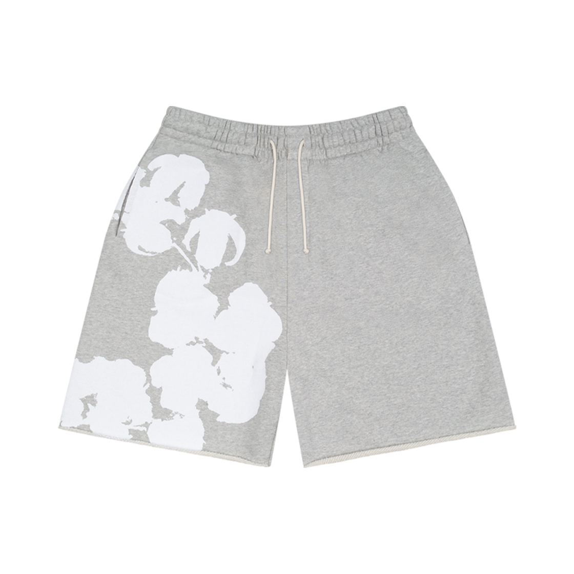 - Denim Tears Biggie Cotton Wreath Sweat Shorts Grey