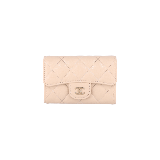 ITI858VQC8P7 Chanel Classic Card Wallet Grained Calfskin Beige Gold-Tone Hardware
