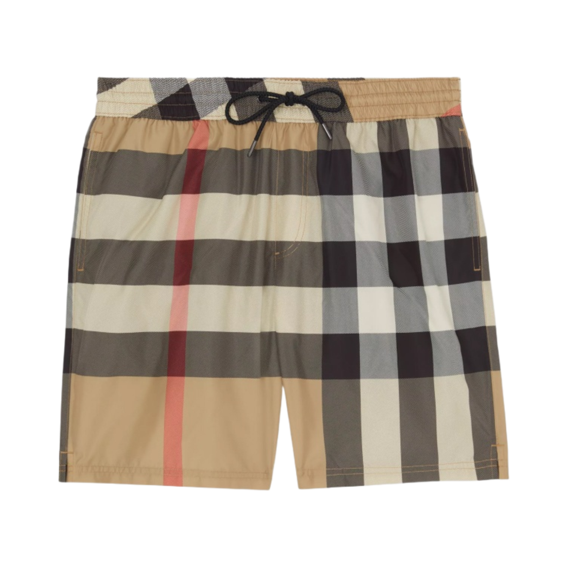 버버리 이그재저레이트 체크 드로우코드 스윔 쇼츠 아카이브 베이지(Burberry Exaggerated Check Drawcord Swim Shorts Archive Beige)