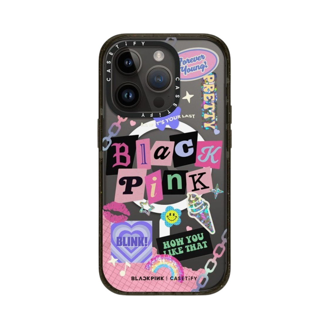 케이스티파이 x 블랙핑크 아이폰 다이어리 스티커 맥세이프 임팩트 케이스 클리어 블랙(Casetify x Blackpink iPhone Diary Stickers MagSafe Impact Case Clear Black) - 3