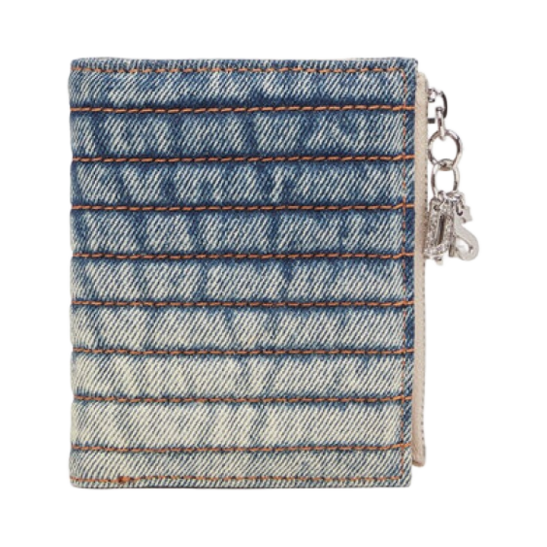 디젤 페이디드 퀼티드 데님 바이폴드 집 월렛 블루(Diesel Faded Quilted Denim Bi-Fold Zip Wallet Blue)