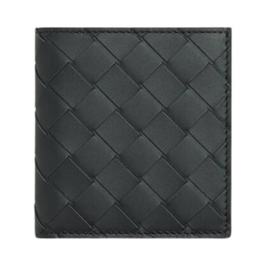 Bottega Veneta Intrecciato Slim Bi-Fold Wallet Ardoise Deep Pacific