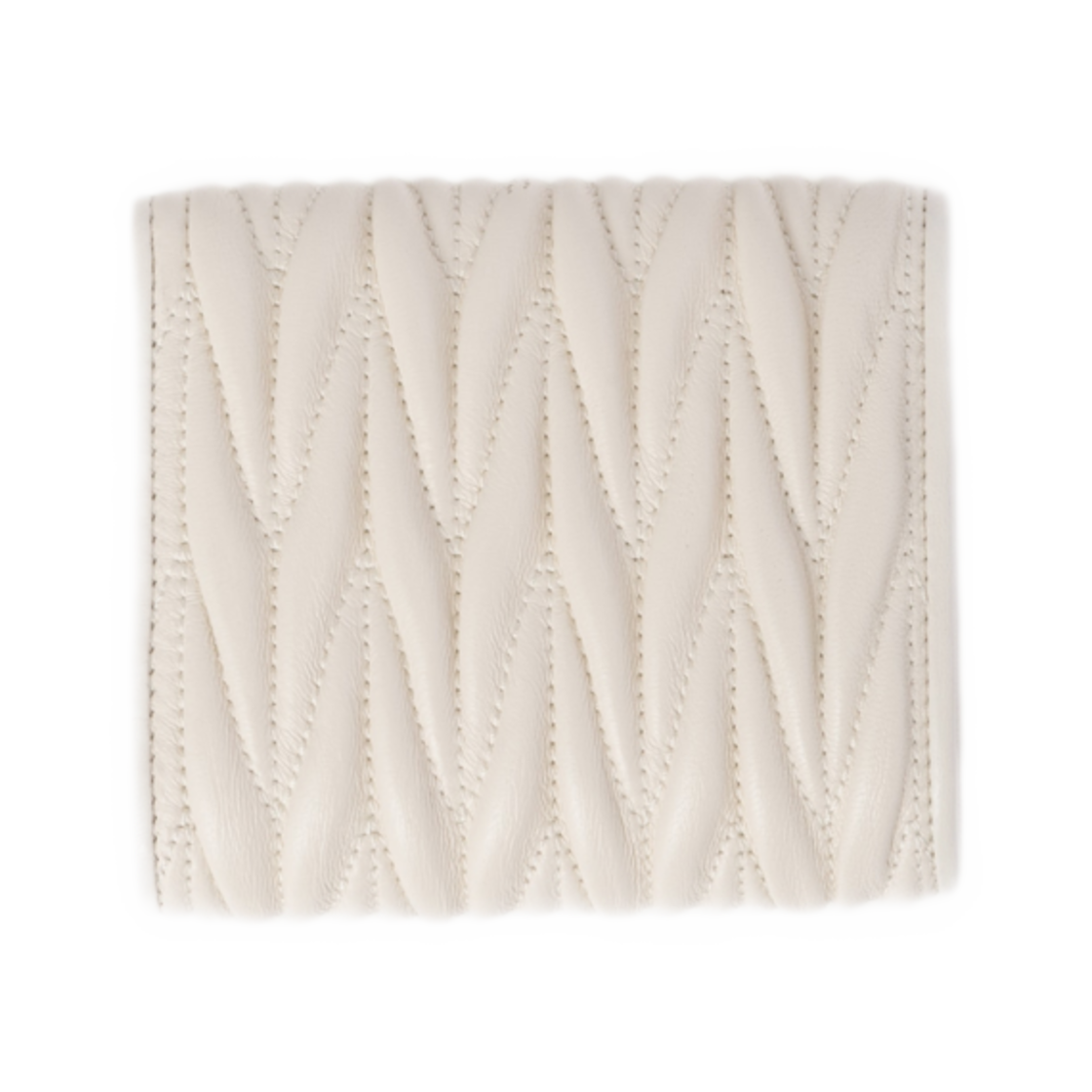 미우 미우 스몰 마테라쎄 나파 레더 월렛 화이트(Miu Miu Small Matelasse Nappa Leather Wallet White) - 3