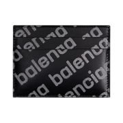 Balenciaga Reflective Allover Logo Print Cash Card Holder Black