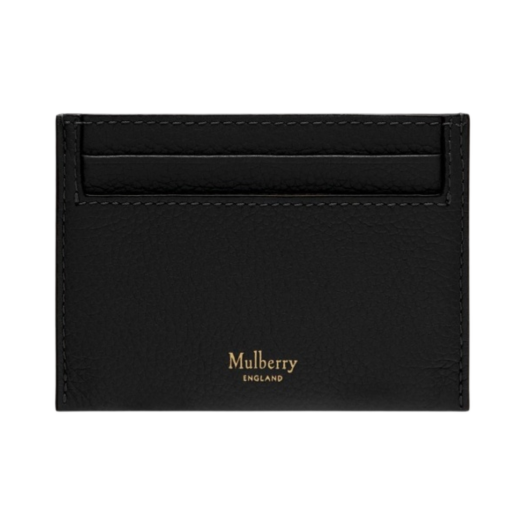 RL4644-205A100 Mulberry Small Classic Grain Leather Credit Card Slip Black