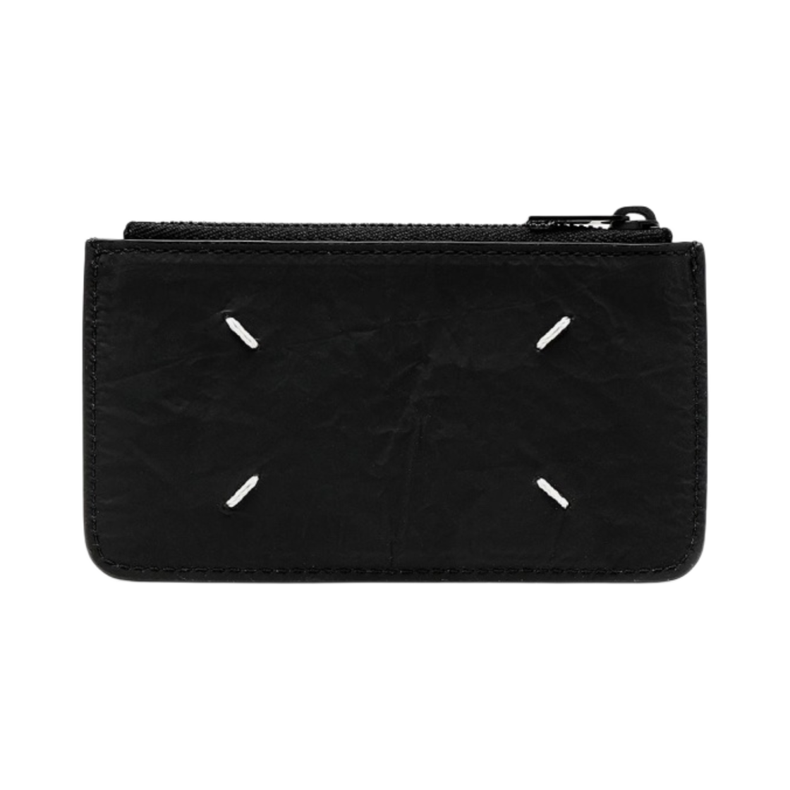메종 마르지엘라 링클 스무스 레더 지퍼 카드 홀더 블랙(Maison Margiela Wrinkle Smooth Leather Zipped Card Holder Black) - 1