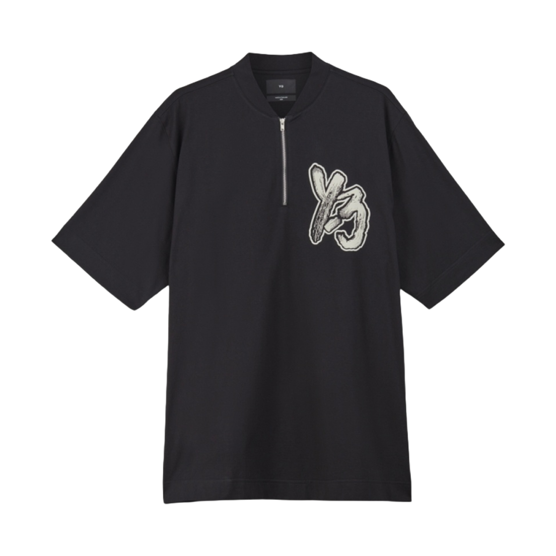 Y-3 하프 집업 숏슬리브 티셔츠 블랙(Y-3 Half Zip-Up Short Sleeve T-Shirt Black)