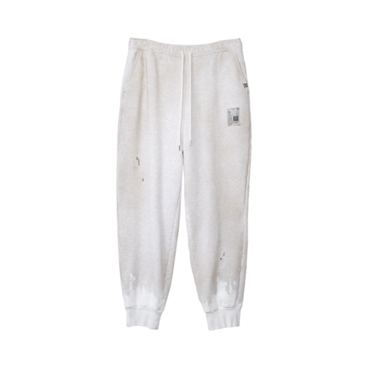 J11PT521-WHITE Maison Mihara Yasuhiro Distressed Hem Painted Pants White